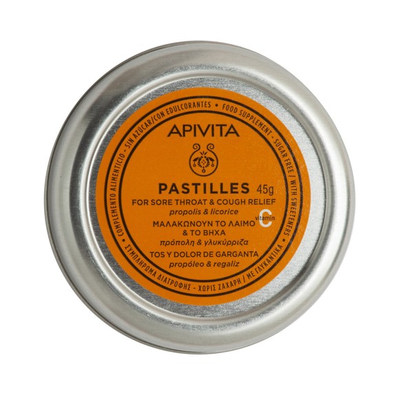 Apivita Pastilles Propolis & Licorice for Sore Throat & Cough Relief 45gr Apivita Pastilles Propolis & Licorice for Sore Throat & Cough Relief 45gr