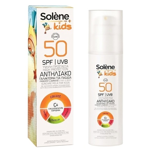 Solene Suncare Milk for Kids Αντηλιακή Προστασία για Παιδιά Γαλάκτωμα Προσώπου & Σώματος Πολύ Υψηλής Προστασίας Spf50 150ml