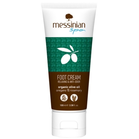 Messinian Spa Foot Cream Relaxing & Anti-Odor Organic Olive Oil Oregano & Rosemary 100ml