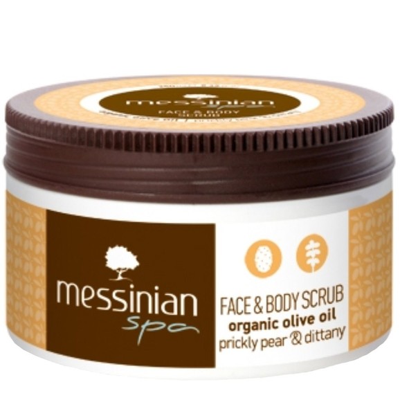 Messinian Spa Face & Body Scrub Organic Olive Oil Prickly Pear & Dittany 250ml