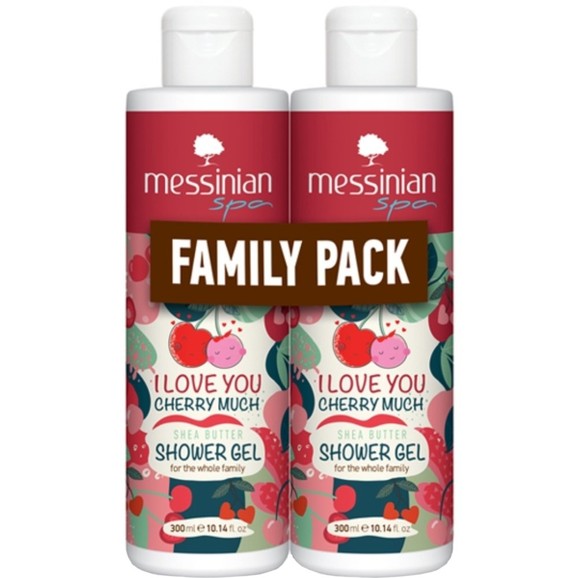 Messinian Spa Promo I Love You Cherry Much Cherry & Cotton & Almond Shower Gel 600ml (2x300ml)