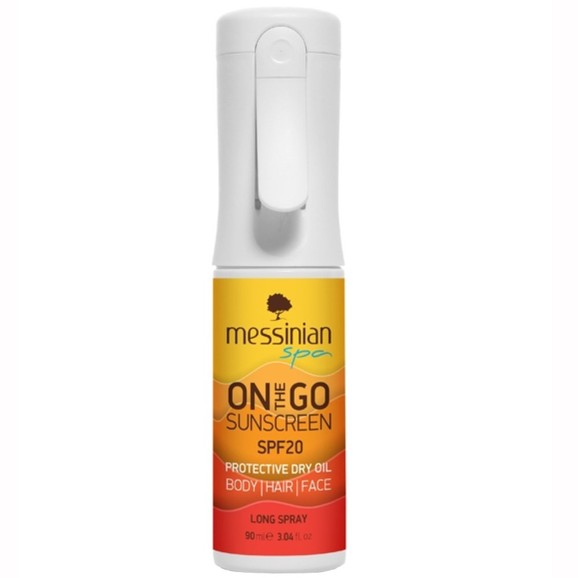 Messinian Spa On The go Sunscreen Body & Hair & Face Long Spray Spf20, 90ml Messinian Spa On The go Sunscreen Body & Hair & Face Long Spray Spf20, 90ml