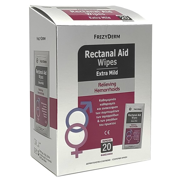 Frezyderm Rectanal Aid Wipes Extra Mild Relieving Hemorrhoids 20 Sachets