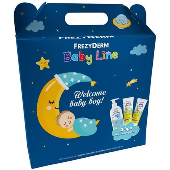 Frezyderm Promo Baby Line Welcome Baby Boy Baby Shampoo 300ml, Baby Cream 2x175ml & Δώρο Μαξιλάρι Αγκαλιάς