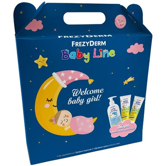 Frezyderm Promo Baby Line Welcome Baby Girl Baby Shampoo 300ml, Baby Cream 2x175ml & Δώρο Μαξιλάρι Αγκαλιάς