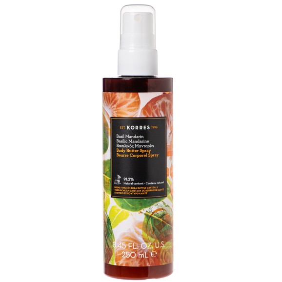 Korres Basil Mandarin Body Butter Spray Ενυδατικό Butter Σώματος σε Μορφή Spray με Γλυκό Άρωμα Μανταρινιού 250ml