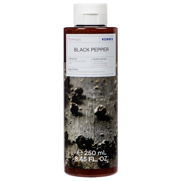 Korres Black Pepper Shower Gel Αρωματικό Αφρόλουτρο με Ενυδατικούς Παράγοντες 250ml