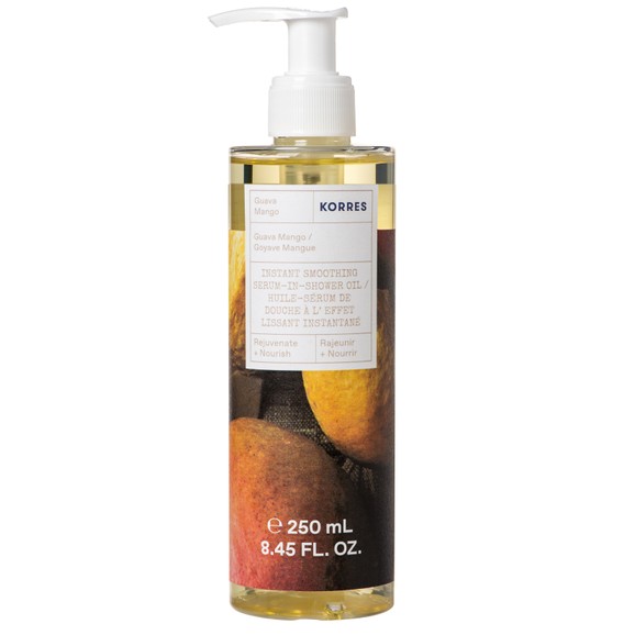 Korres Instant Smoothing Serum in Shower Oil Guava Mango Ενυδατικό Serum-Oil Σώματος για Θρέψη & Λάμψη 250ml