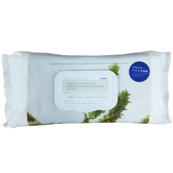 Korres Olympus Tea Deep Detox Cleansing Cloths BioDTox 100 Τεμάχια Korres Olympus Tea Deep Detox Cleansing Cloths BioDTox 100 Τεμάχια