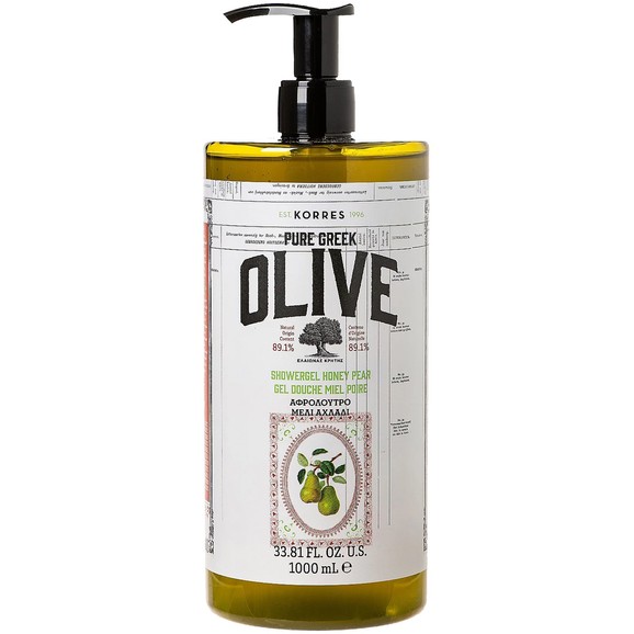 Korres Pure Greek Olive Showergel Honey Pear 1000ml Korres Pure Greek Olive Showergel Honey Pear 1000ml