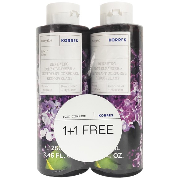 Korres Πακέτο Προσφοράς Renewing Body Cleanser with Lilac 1+1 Δώρο 2x250ml