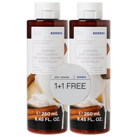 Korres Πακέτο Προσφοράς Vanilla Cinnamon Renewing Body Cleanser 2x250ml