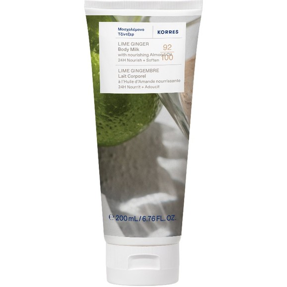 Korres Lime Ginger 24h Nourish With Almond Oil Body Milk 200ml