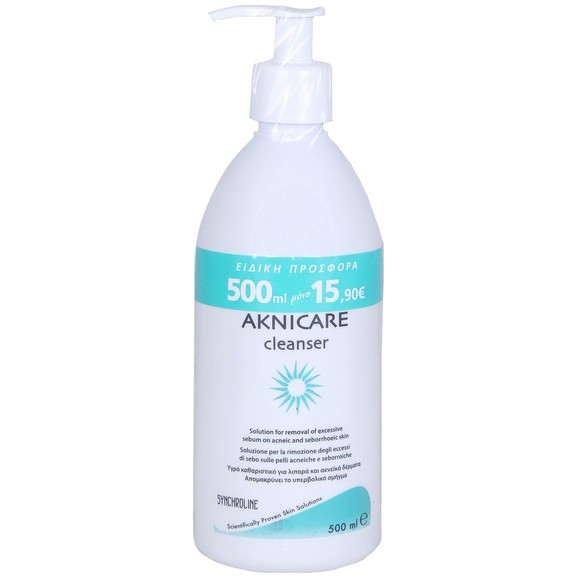Synchroline Aknicare Cleanser Υγρό Αφρίζον Καθαριστικό Προσώπου για την Απομάκρυνση του Σμήγματος 500ml σε Ειδική Τιμή Synchroline Aknicare Cleanser Υγρό Αφρίζον Καθαριστικό Προσώπου για την Απομάκρυνση του Σμήγματος 500ml σε Ειδική Τιμή