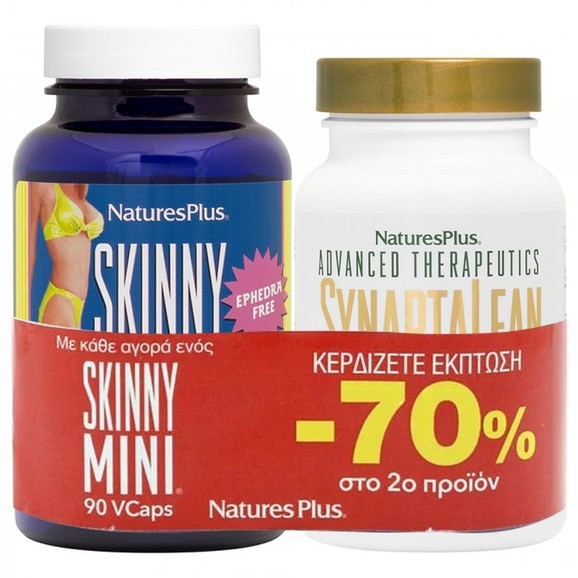 Natures Plus Πακέτο Προσφοράς Skinny Mini Dietary Supplement 90 Veg. Caps & Synaptalean Rx Fat Loss 60tabs σε Ειδική Τιμή