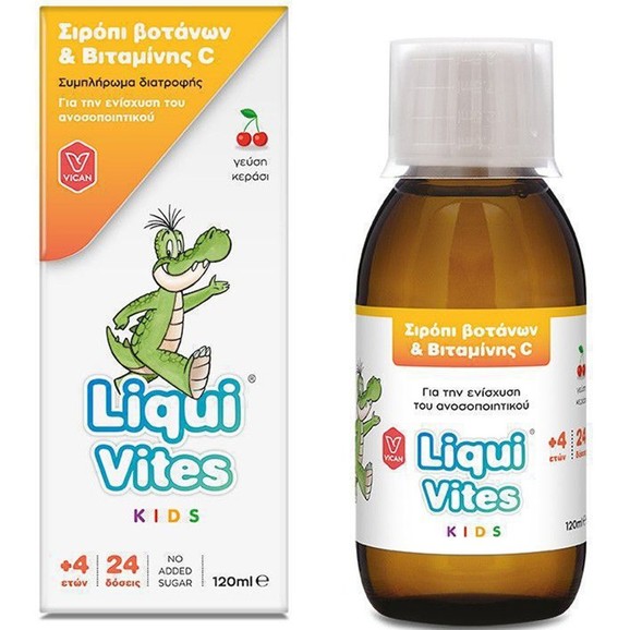 Vican Liqui Vites Kids Σιρόπι Βοτάνων & Βιταμίνης C με Γεύση Κεράσι 120ml