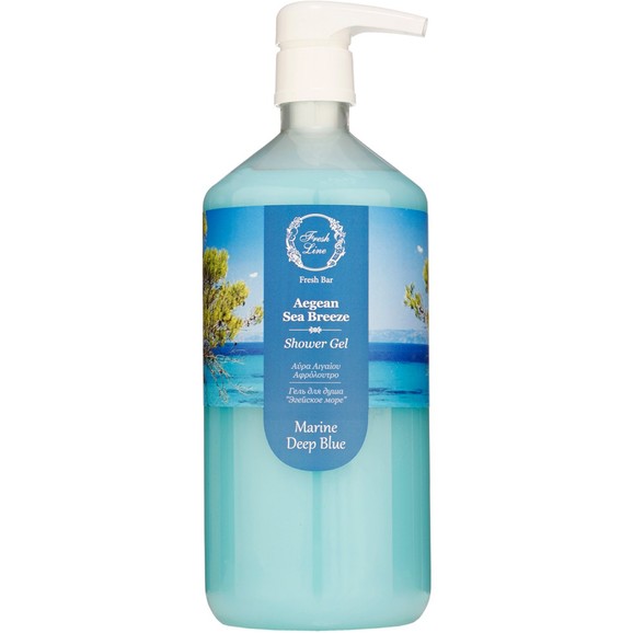 Fresh Line Fresh Bar Aegean Sea Breeze Shower Gel Marine Deep Blue 1Lt