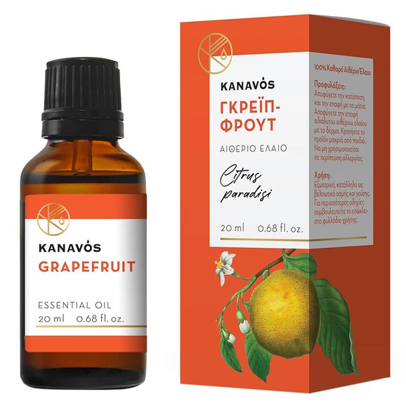 Kanavos Grapefruit Essential Oil 20ml - Γκρέιπφρουτ