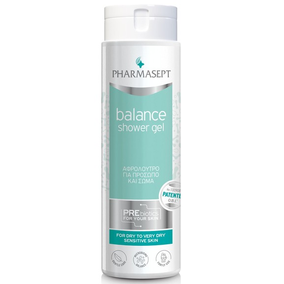 Δώρο Pharmasept Balance Shower Gel Αφρόλουτρο Καθημερινής Χρήσης για Πρόσωπο & Σώμα, Ιδανικό για την Ξηρή, Πολύ Ξηρή & Ευαίσθητη Επιδερμίδα 250ml