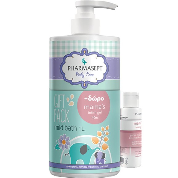 Pharmasept Promo Baby Care Mild Bath 3m+ 1L & Δώρο Mama\'s Intim Gel 40ml