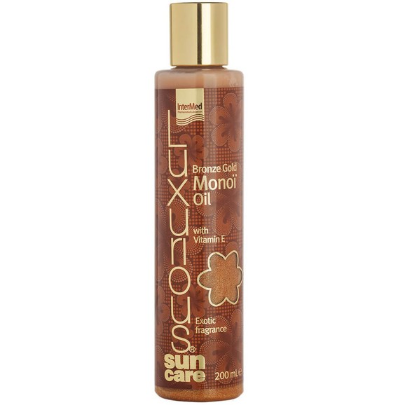 Luxurious Sun Care Monoi Oil Bronze Gold With Vitamin E Ενυδατικό Λάδι για Έντονο Μαύρισμα με Εξωτικό Άρωμα 200ml