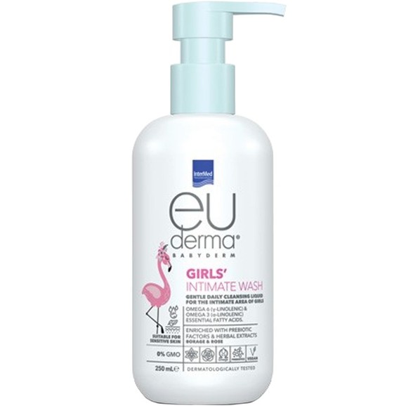 Intermed Eu Derma Babyderm for The Intimate Area of Girls Gentle Daily Cleansing Liquid 250ml
