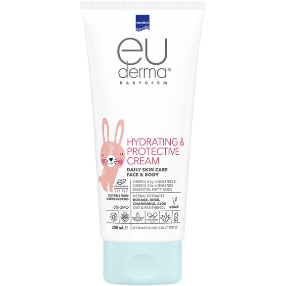 Intermed Eu Derma Babyderm Daily Skin Care Face & Body Hydrating & Protective Cream 200ml