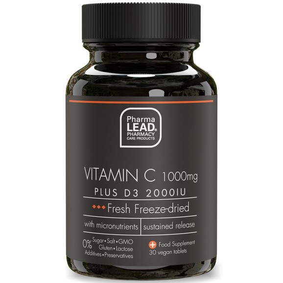 Pharmalead Black Range Vitamin C 1000mg Plus D3 2000IU 30veg.tabs
