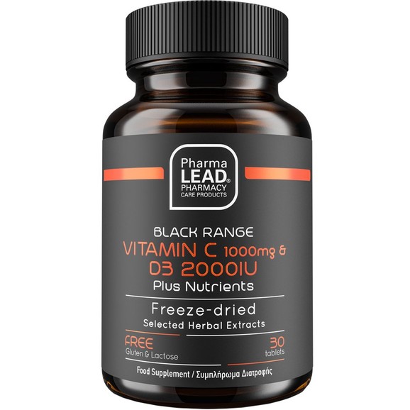 Pharmalead Black Range Vitamin C 1000mg & Vitamin D3 2000IU 30tabs