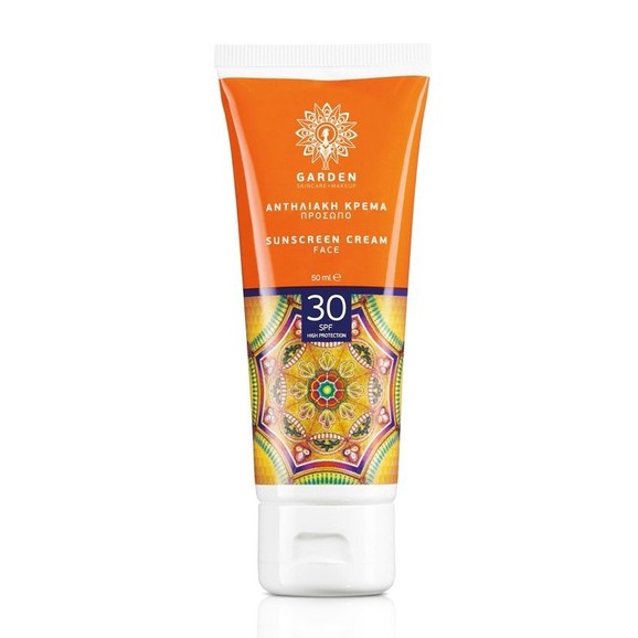 Garden Sunscreen Face Cream Spf30 Αντηλιακή Κρέμα Προσώπου Λαιμού Υψηλής Προστασίας 50ml