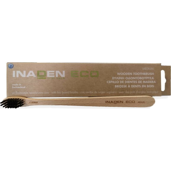 Inaden Eco Wooden Toothbrush Medium 1 Τεμάχιο