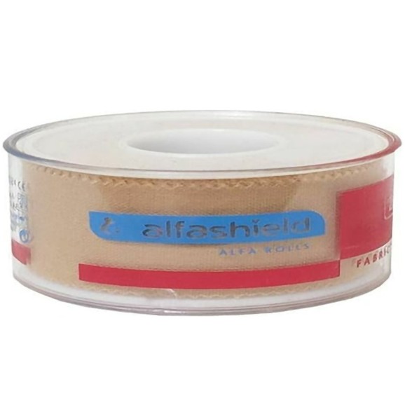 AlfaShield Alfa Plast Fabric Medical Tape Rolls Μπεζ 1 Τεμάχιο - 5m x 1.25cm