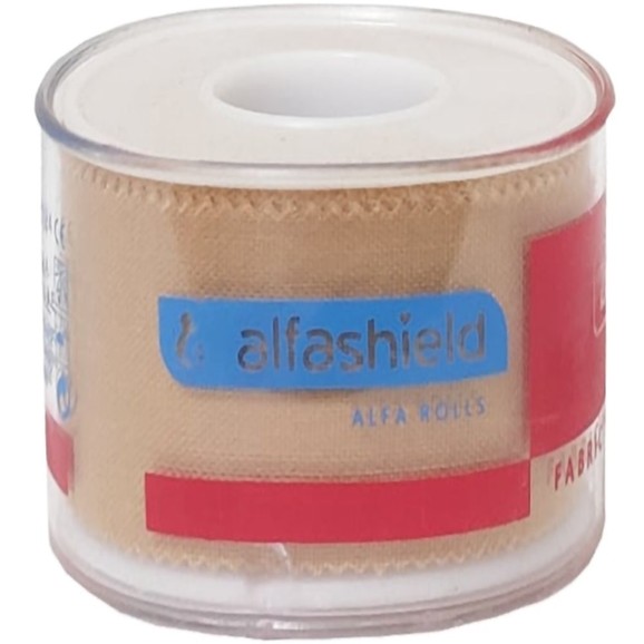 AlfaShield Alfa Plast Fabric Medical Tape Rolls Μπεζ 1 Τεμάχιο - 5m x 5cm