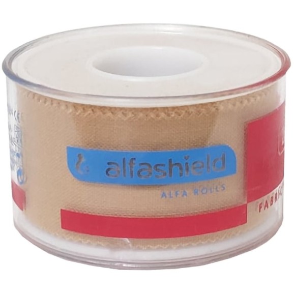 AlfaShield Alfa Plast Fabric Medical Tape Rolls Μπεζ 1 Τεμάχιο - 5m x 2.5cm