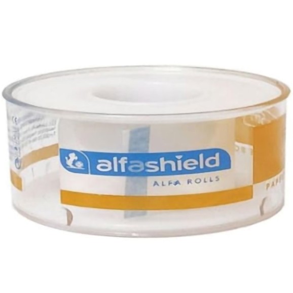 AlfaShield Alfa Pore Paper Medical Tape Rolls Λευκό 1 Τεμάχιο - 5m x 1.25cm