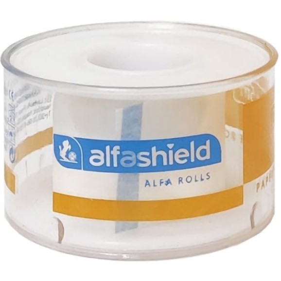 AlfaShield Alfa Pore Paper Medical Tape Rolls Λευκό 1 Τεμάχιο - 5m x 2.5cm