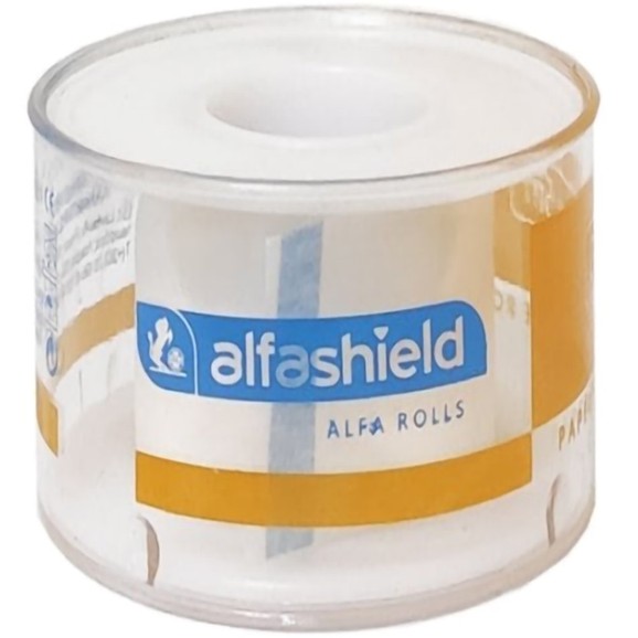AlfaShield Alfa Pore Paper Medical Tape Rolls Λευκό 1 Τεμάχιο - 5m x 5cm