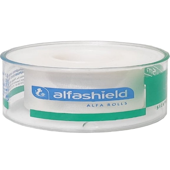 AlfaShield Alfa Silk Medical Tape Rolls Λευκό 1 Τεμάχιο - 5m x 1.25cm