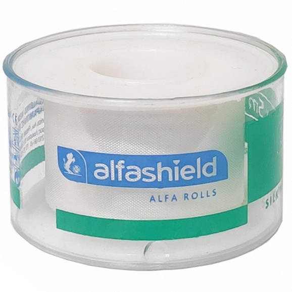 AlfaShield Alfa Silk Medical Tape Rolls Λευκό 1 Τεμάχιο - 5m x 2.5cm