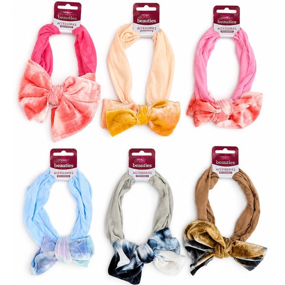 Δώρο Beauties Κορδέλα με Βελούδινο Δίχρωμο Φιόγκο σε 6 Αποχρώσεις 1 Τεμάχιο σε Τυχαία Επιλογή Χρώματος