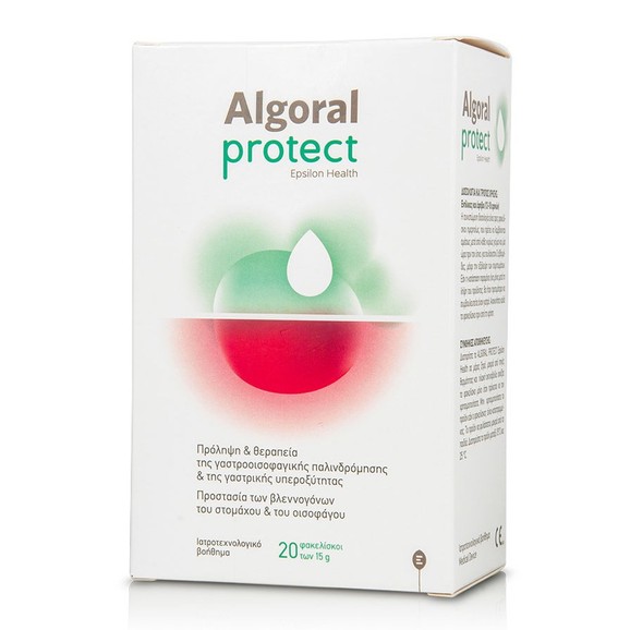 Algoral Protect Ιατροτεχνολογικό Προϊόν για την Προστασία των Βλεννογόνων του Στομάχου & του Οισοφάγου 20 Sach. x 15gr Algoral Protect Ιατροτεχνολογικό Προϊόν για την Προστασία των Βλεννογόνων του Στομάχου & του Οισοφάγου 20 Sach. x 15gr