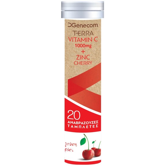 Genecom Terra Vitamin C 1000 mg & Zinc 20 Effer.tabs - Cherry
