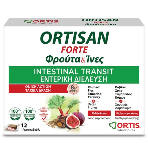 Ortis Ortisan Forte Intestinal Transit 12 Τεμάχια