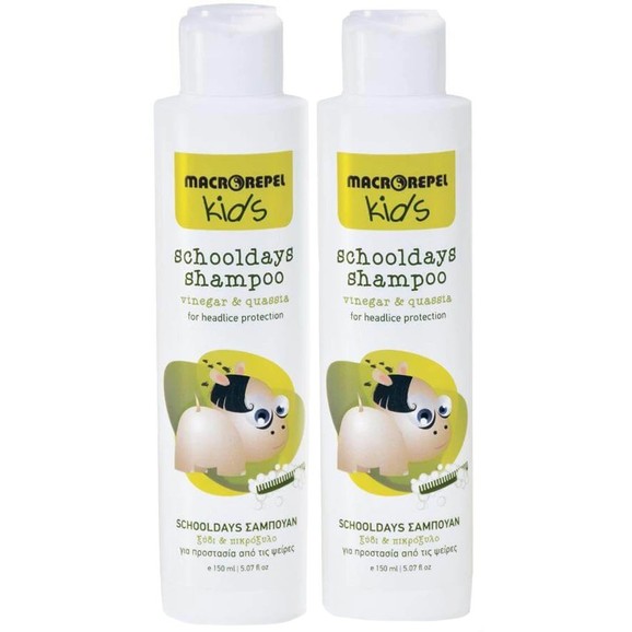 Macrovita Promo Macrorepel Kids Schooldays Vinegar & Quassia Shampoo 300ml (2x150ml)
