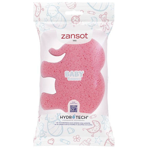 Zansot Baby 6 Months Sponge 1 Τεμάχιο - Ρόζ Ελεφαντάκι
