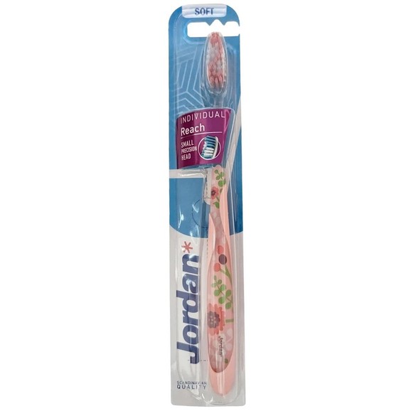 Jordan Individual Reach Small Precision Head Soft Toothbrush 1 Τεμάχιο - Ροζ