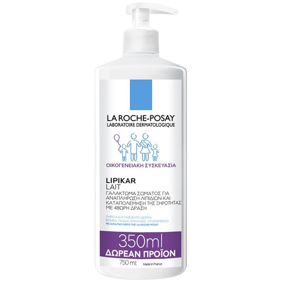 La Roche-Posay Lipikar Lait Γαλάκτωμα Σώματος Εμπλουτισμένο με Λιπίδια Κατά της Ξηρότητας 750ml