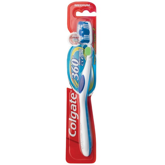 Colgate Whole Mouth Clean 360 Medium Οδοντόβουρτσα Μέτρια για Ολοκληρωμένο Καθαρισμό Στόματος 1 Τεμάχιο