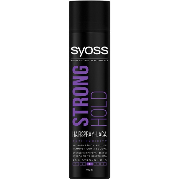 Syoss Hairspray Strong Επαγγελματικό Δυνατό Κράτημα 48ωρης Διάρκειας για Μαλλιά Ανάλαφρα Χωρίς να Βαραίνουν 400ml