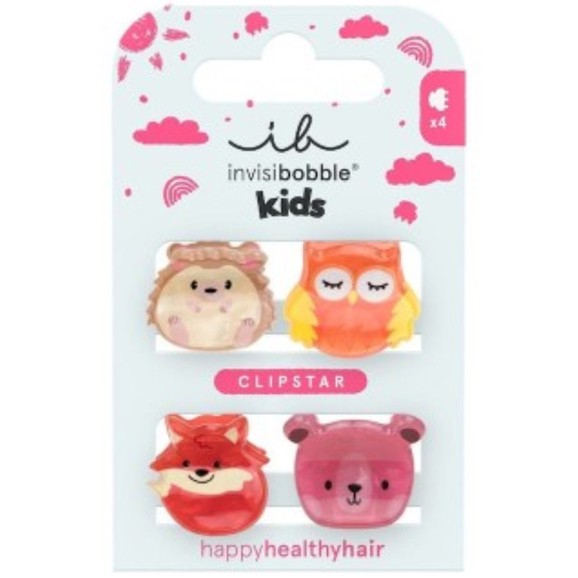 Invisibobble Clipstar Kids Clever Classmates 4 Τεμάχια